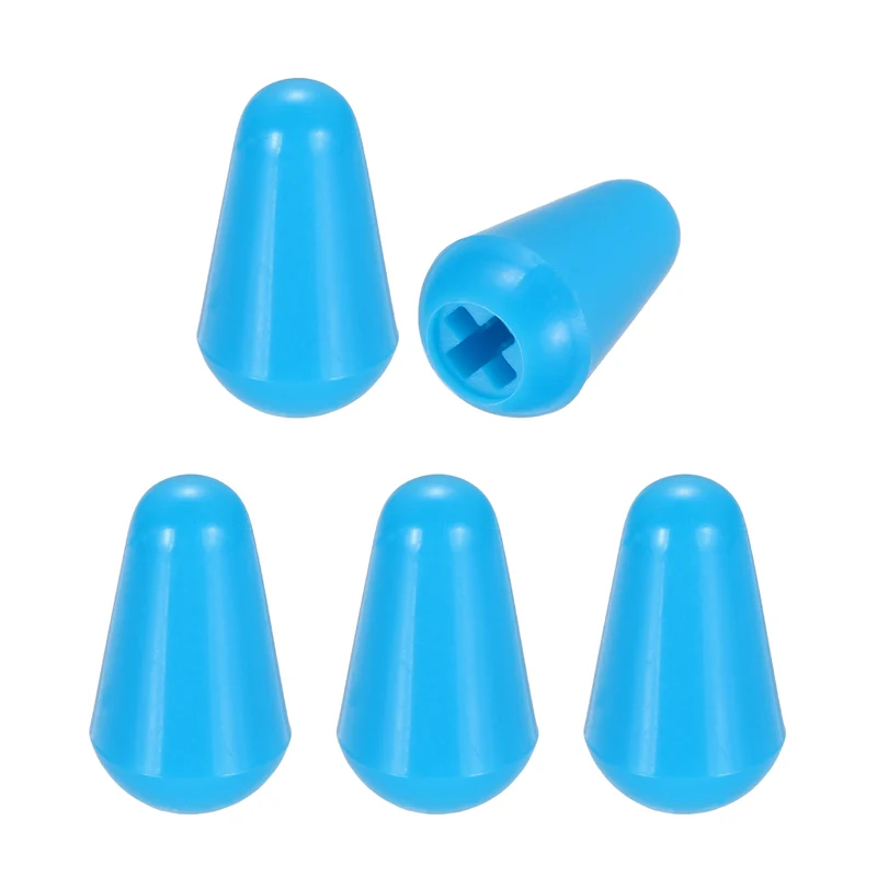 5 Pcs Switch Tip Knob for Electric Guitar, 3.7mm Cross Opening, Light Blue