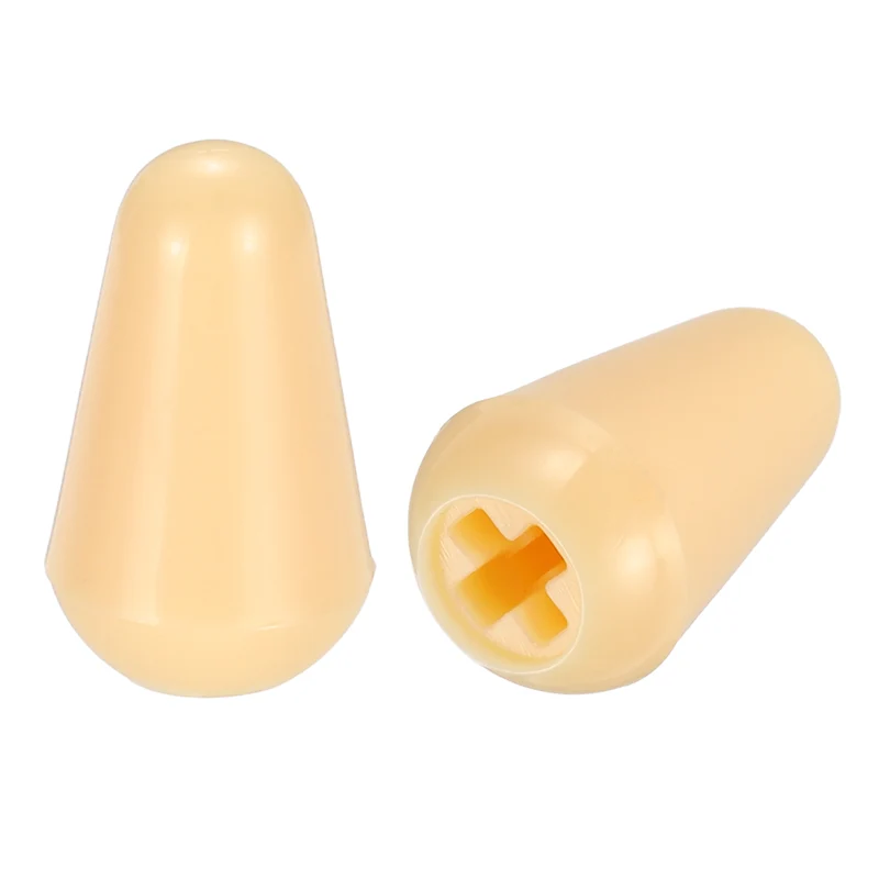 2 Pcs Switch Tip Knob for Electric Guitar, 3.7mm Cross Opening, Yellow