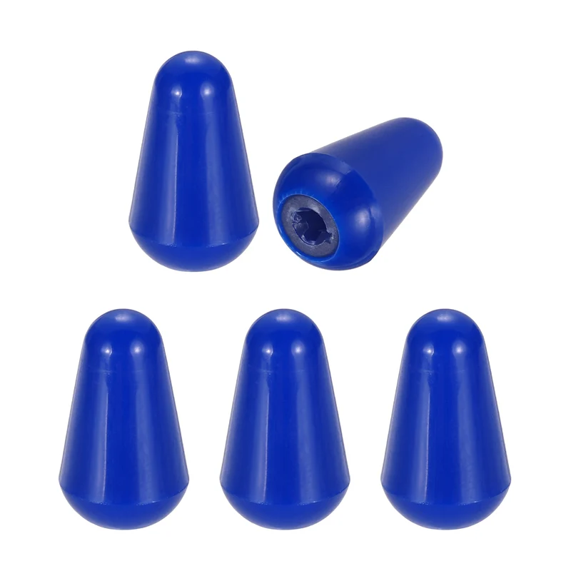 5 Pcs Switch Tip Knob for Electric Guitar, 3.7mm Cross Opening, Blue