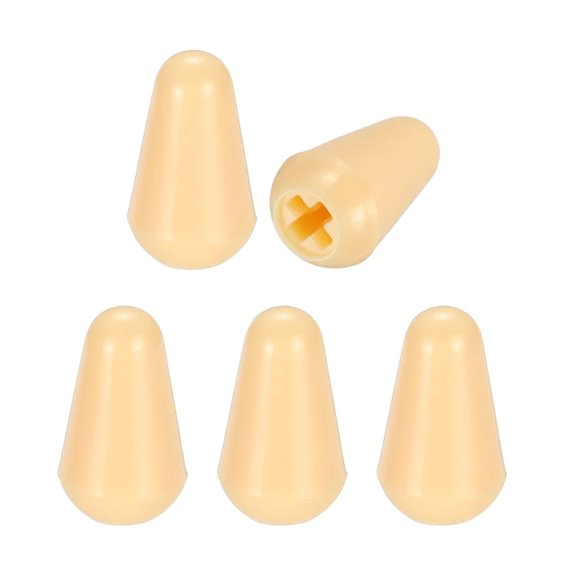 5 Pcs Switch Tip Knob for Electric Guitar, 3.7mm Cross Opening, Yellow