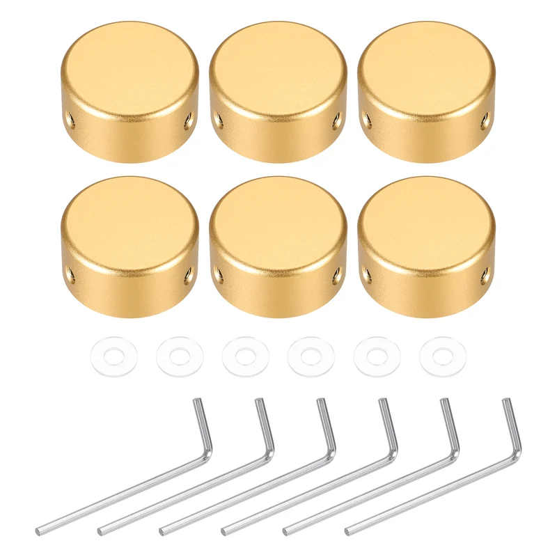 6 Pcs Footswitch Toppers Guitar Pedal Button Caps, Orange