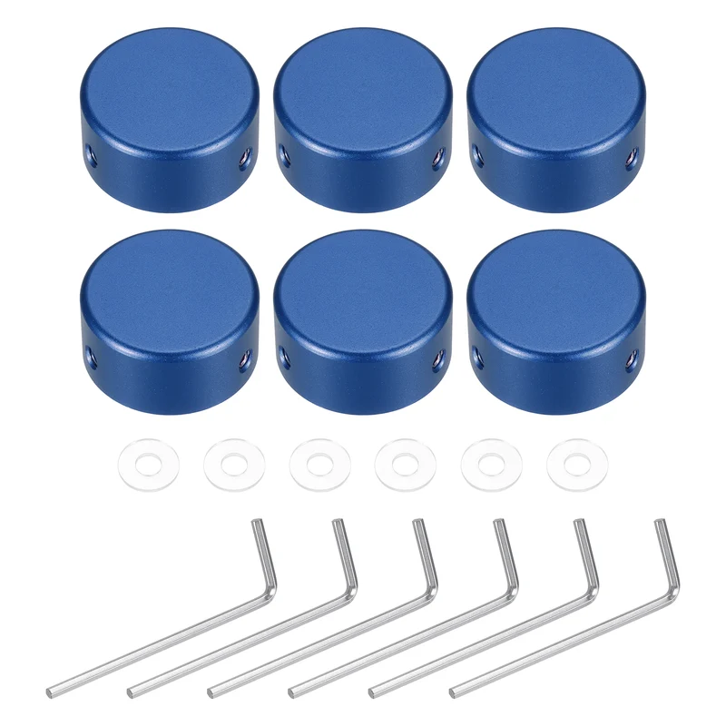 6 Pcs Footswitch Toppers Guitar Pedal Button Caps, Dark Blue