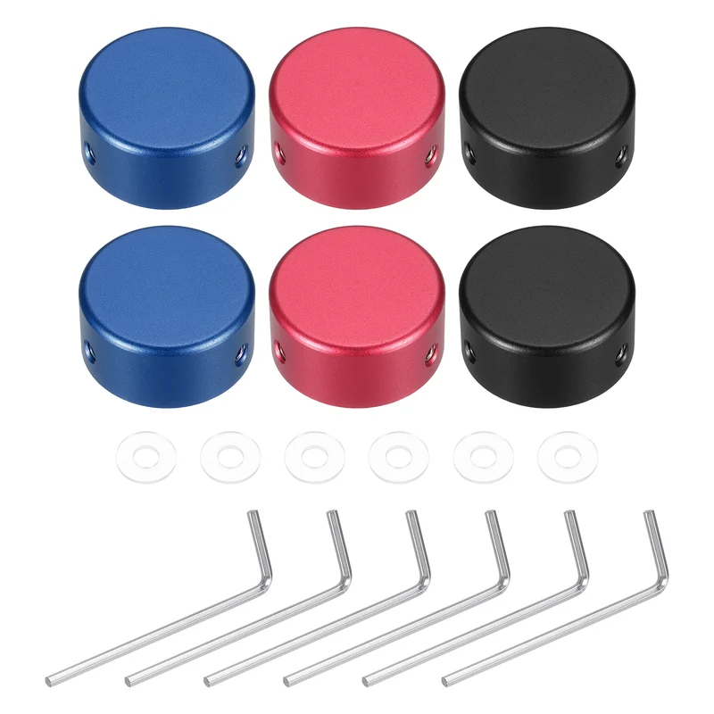 6 Pcs Footswitch Toppers Guitar Pedal Button Caps, 3 Color