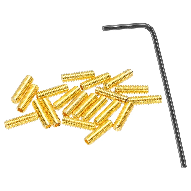 Guitar Bridge Saddle Height Adjustment Screws M3x10 Silver 20Pcs