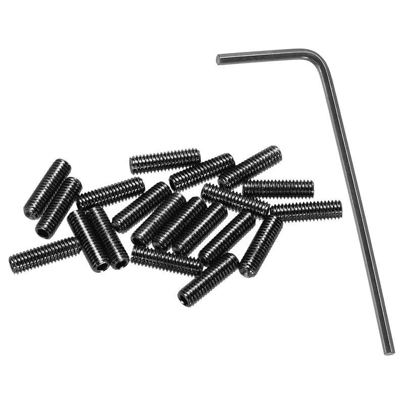 Guitar Bridge Saddle Height Adjustment Screws M3x10 Black 20Pcs