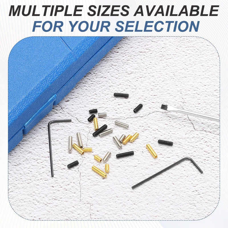 Guitar Bridge Saddle Height Adjustment Screws M3x6 Gold 12Pcs