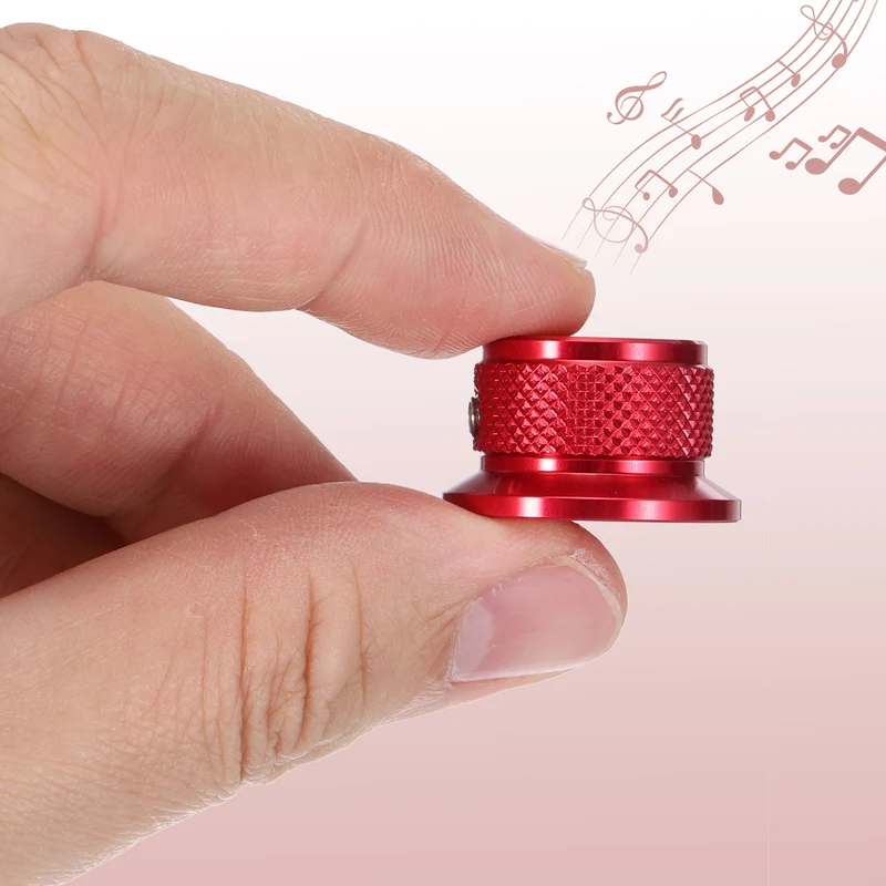 2pcs Aluminium Guitar Knobs with Wrench Set 1/4" Red