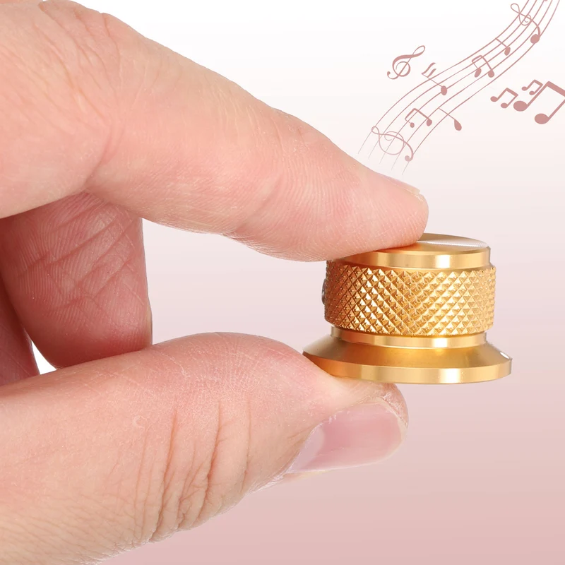 2pcs Aluminium Guitar Knobs with Wrench Set 1/4" Golden
