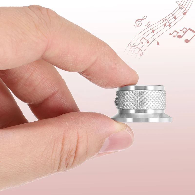 2pcs Aluminium Guitar Knobs with Wrench Set 1/4" Silver