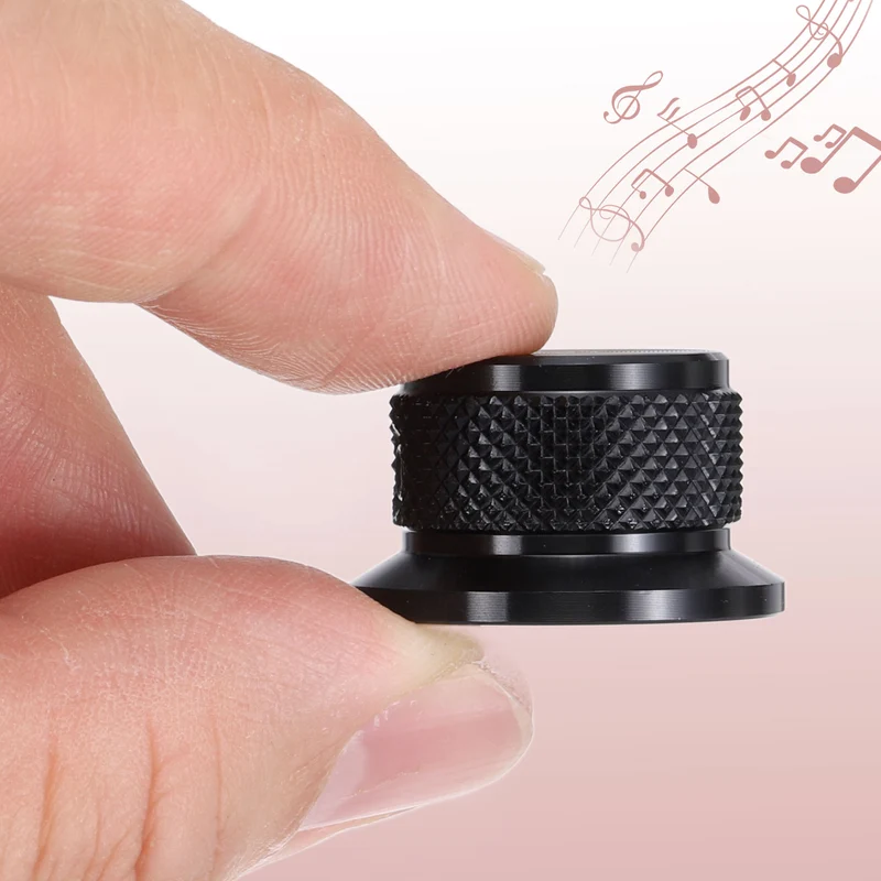 2pcs Aluminium Guitar Knobs with Wrench Set 1/4" Black