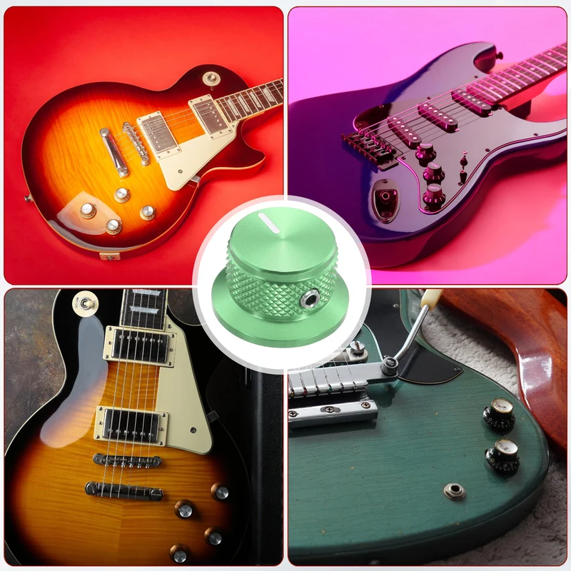 4pcs Aluminium Guitar Knobs with Wrench Set 1/4" Green