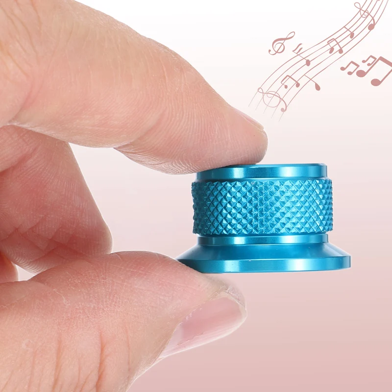 4pcs Aluminium Guitar Knobs with Wrench Set 1/4" Blue