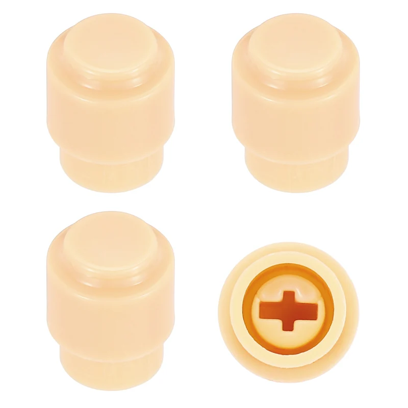 4Pcs ST Electric Guitar Pickup Switch Tip Cross Hole ID 0.16 x 0.14" Yellow