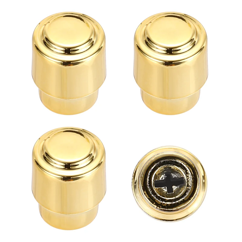 4Pcs ST Electric Guitar Pickup Switch Tip Cross Hole ID 0.16 x 0.14" Gold