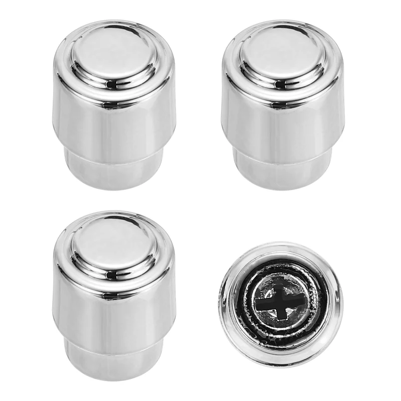 4Pcs ST Electric Guitar Pickup Switch Tip Cross Hole ID 0.16 x 0.14" Silver