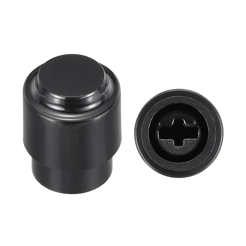 2Pcs ST Electric Guitar Pickup Switch Tip Cross Hole ID 0.16 x 0.14" Black