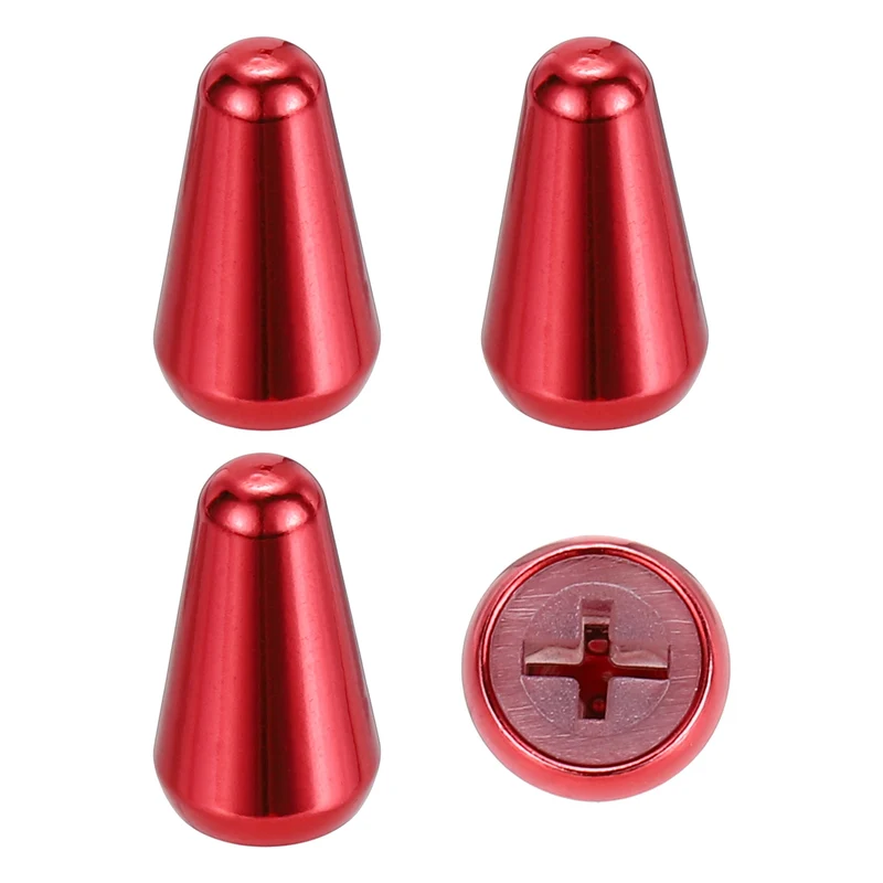 4Pcs ST Electric Guitar 3/5 Way Pickup Switch Tip ID 0.19 x 0.15" Red