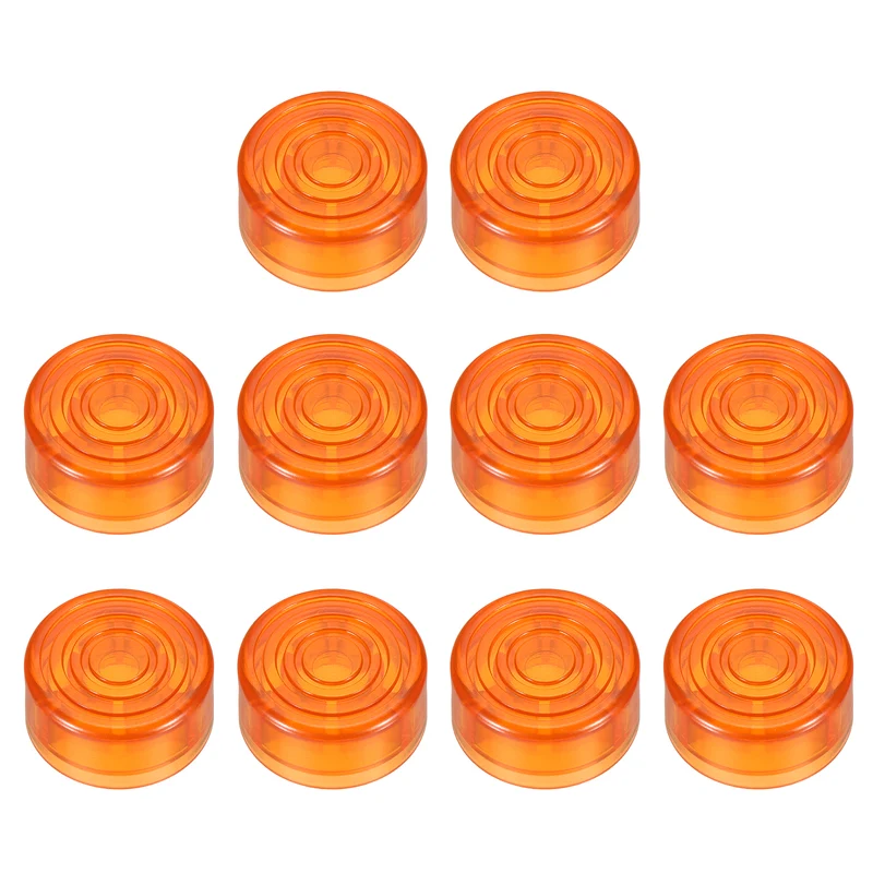 10 Pcs Footswitch Toppers Guitar Pedal Button Caps, Orange