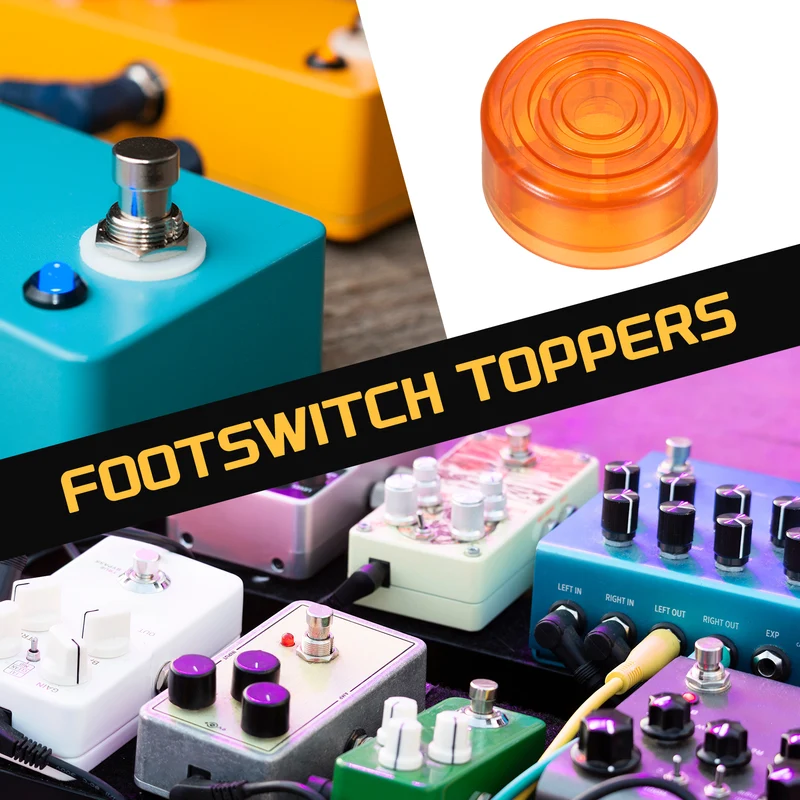 10 Pcs Footswitch Toppers Guitar Pedal Button Caps, Orange