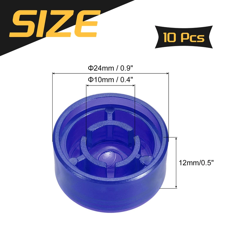 10 Pcs Footswitch Toppers Guitar Pedal Button Caps, Dark Blue