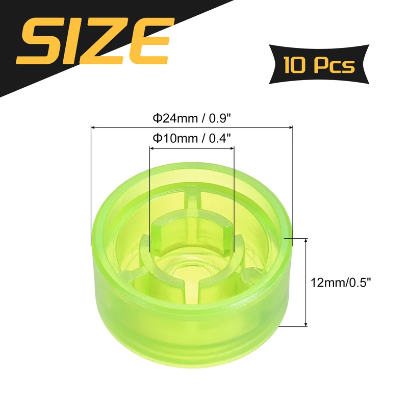 10 Pcs Footswitch Toppers Guitar Pedal Button Caps, Green