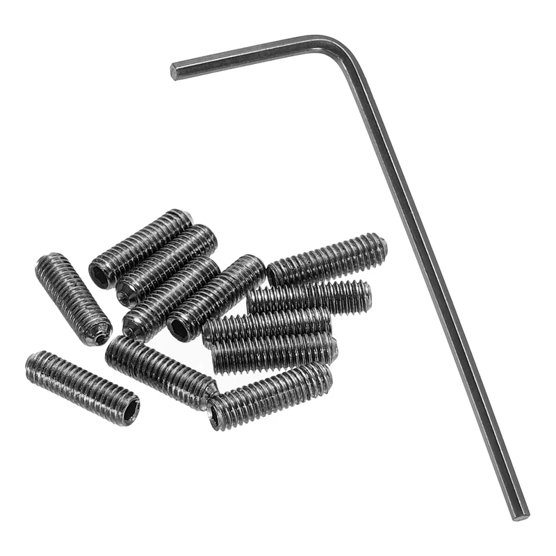 Guitar Bridge Saddle Height Adjustment Screws M3x10 Black 12Pcs