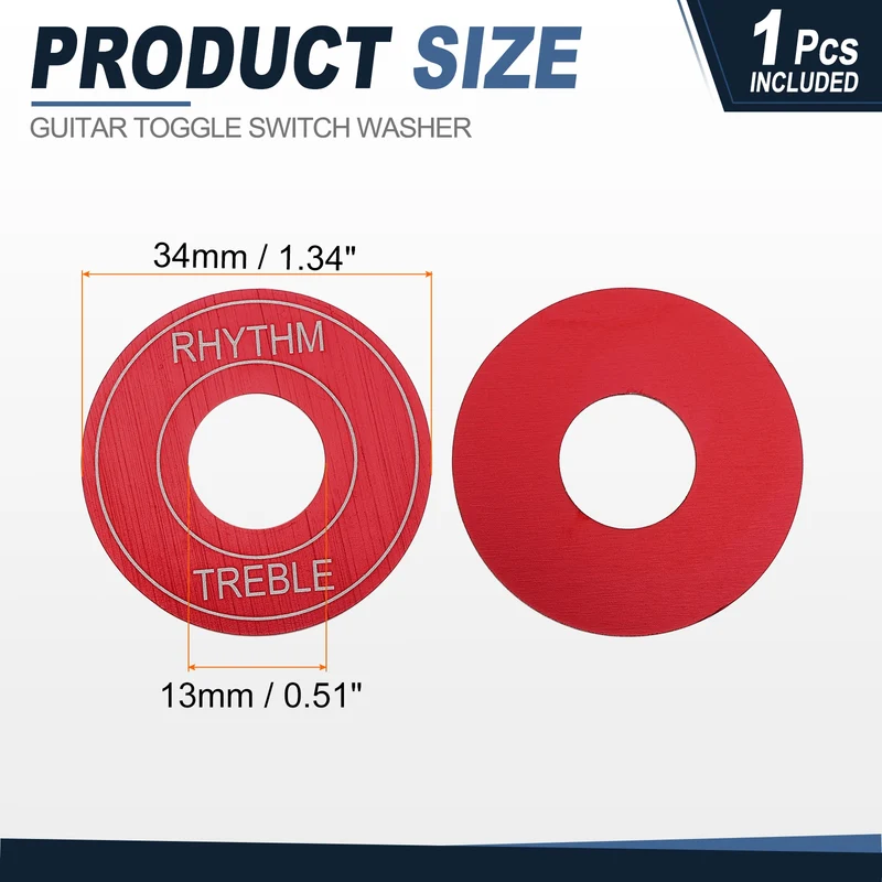 Guitar Toggle Switch Washer Plate, 13mm ID Red