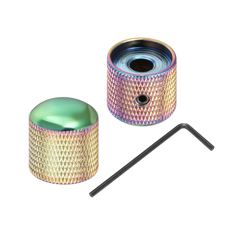 2Pcs Metal Guitar Potentiometer Knobs with Wrench 6mm/0.24" Purple
