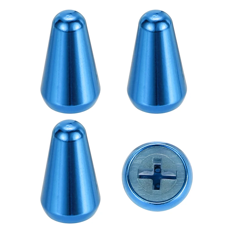 4Pcs ST Electric Guitar 3/5 Way Pickup Switch Tip ID 0.19 x 0.15" Blue