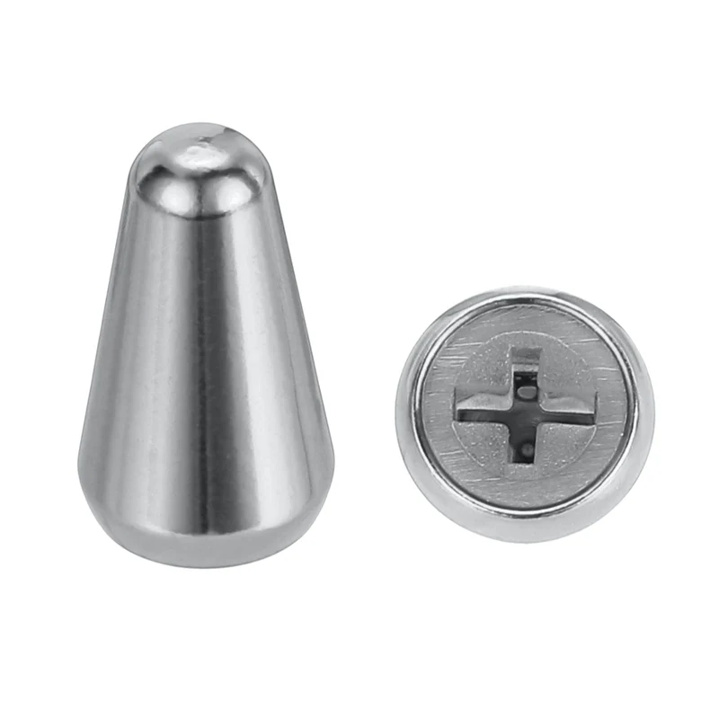 2Pcs ST Electric Guitar 3/5 Way Pickup Switch Tip ID 0.19 x 0.15" Chrome Silver
