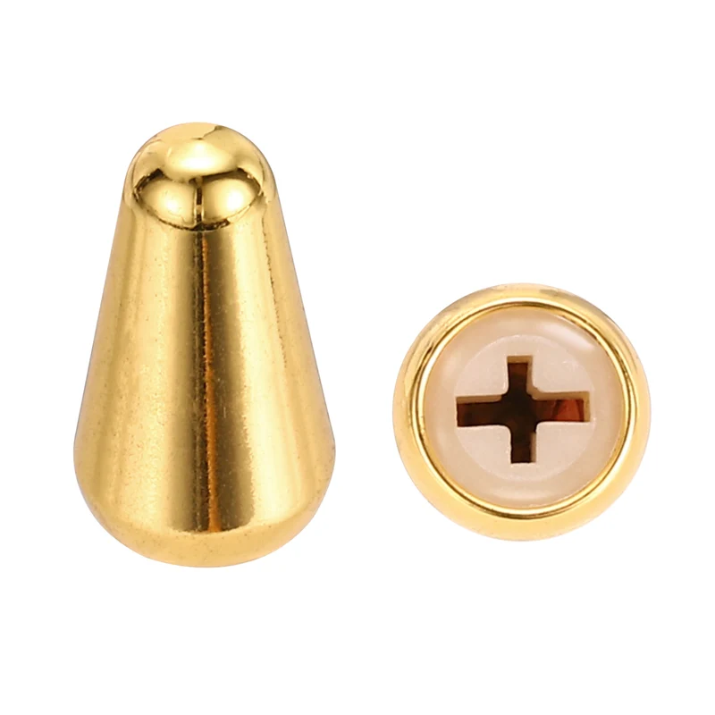 2Pcs ST Electric Guitar 3/5 Way Pickup Switch Tip ID 0.19 x 0.15" Gold
