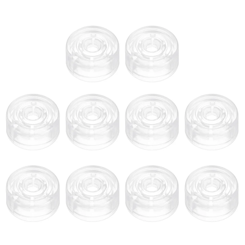 10 Pcs Footswitch Toppers Guitar Pedal Button Caps, Transparent