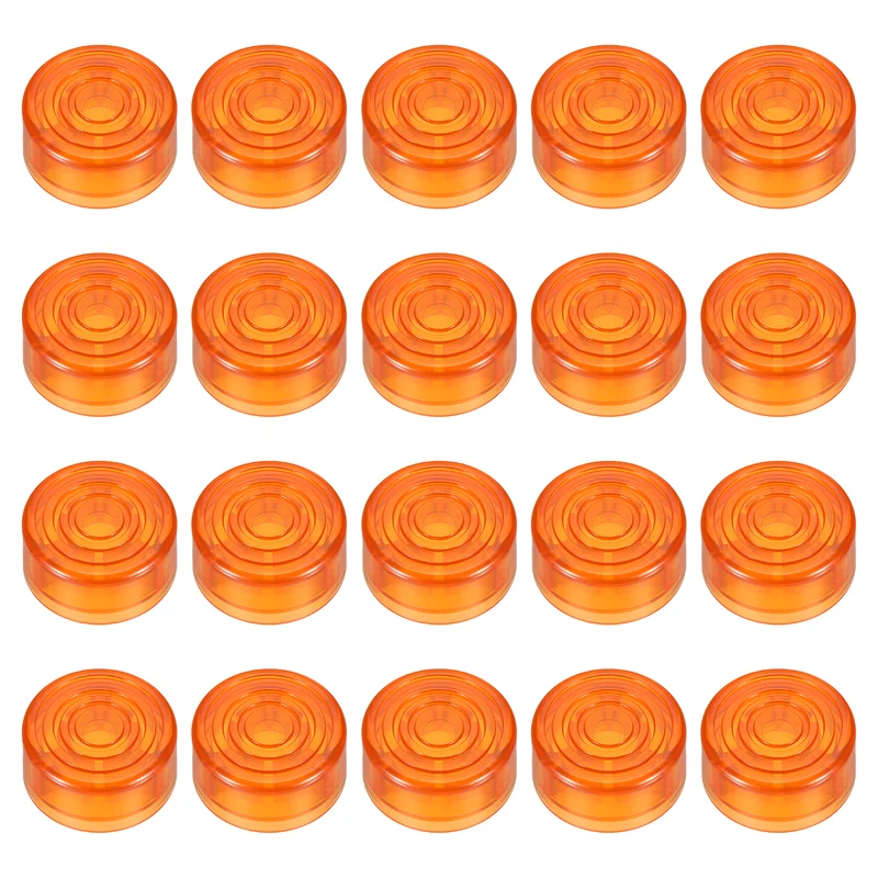 20 Pcs Footswitch Toppers Guitar Pedal Button Caps, Orange