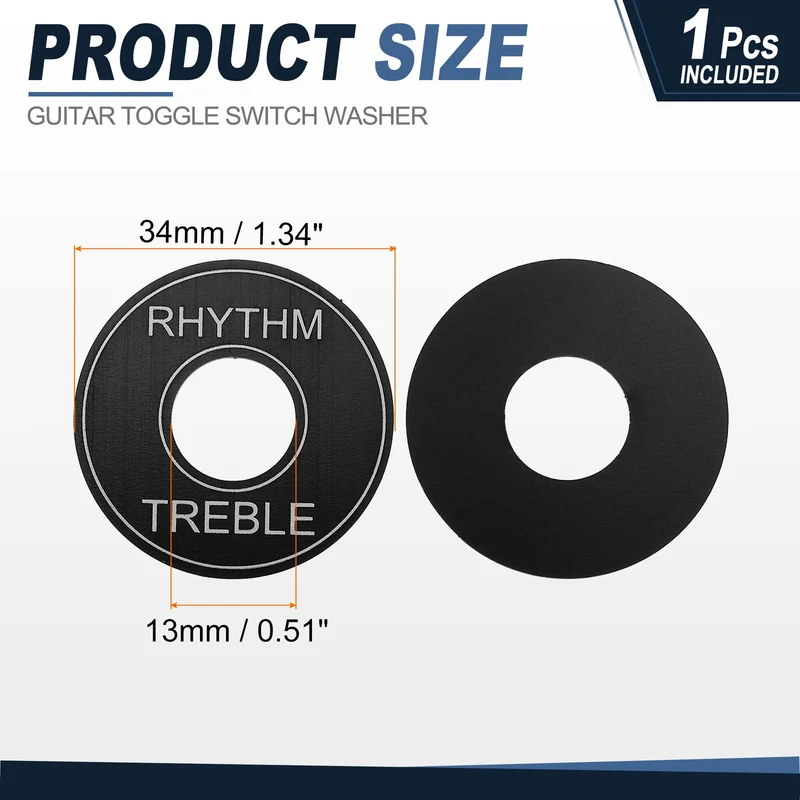 Guitar Toggle Switch Washer Plate, 13mm ID Black