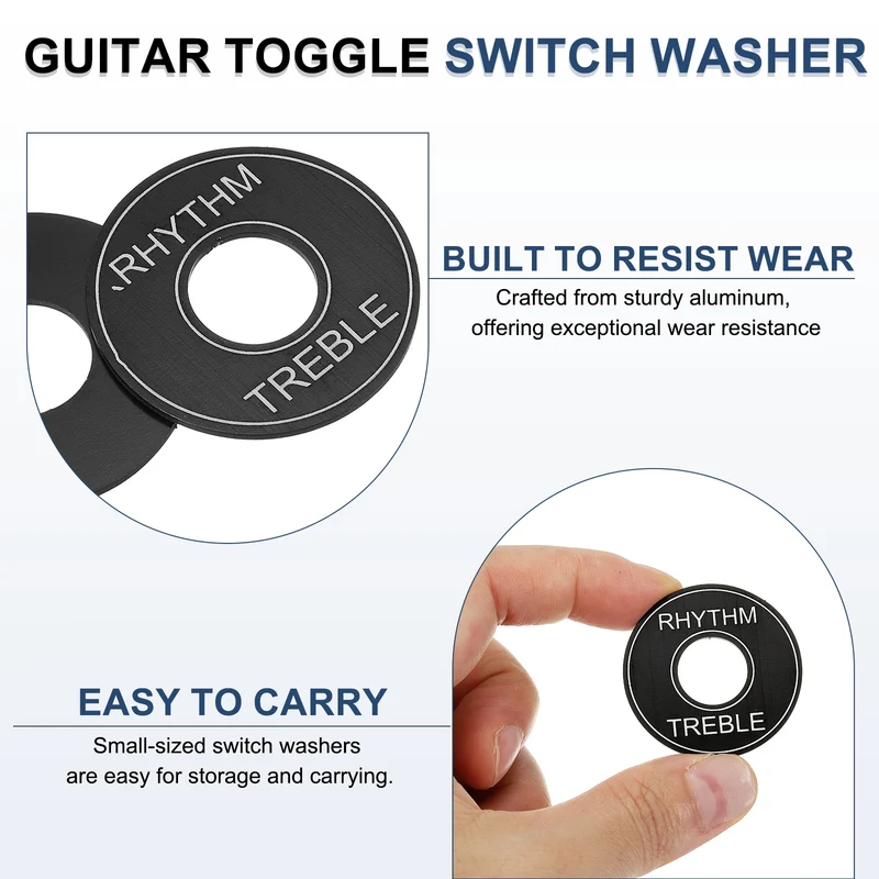 2Pcs Guitar Toggle Switch Washer Plate, 13mm ID Red Black