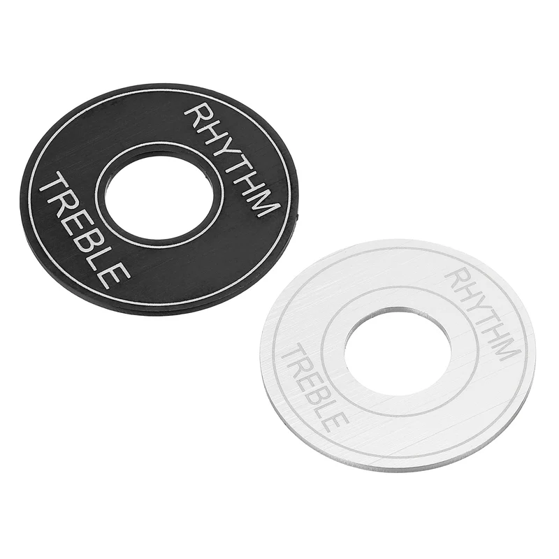 2Pcs Guitar Toggle Switch Washer Plate, 13mm ID Silver Black