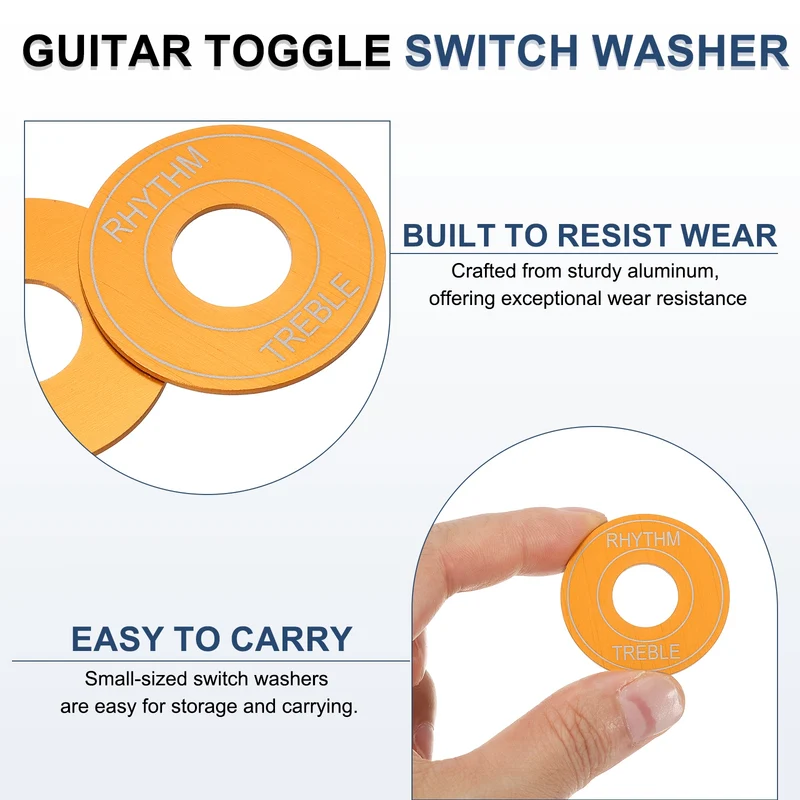 2Pcs Guitar Toggle Switch Washer Plate, 13mm ID Silver Gold