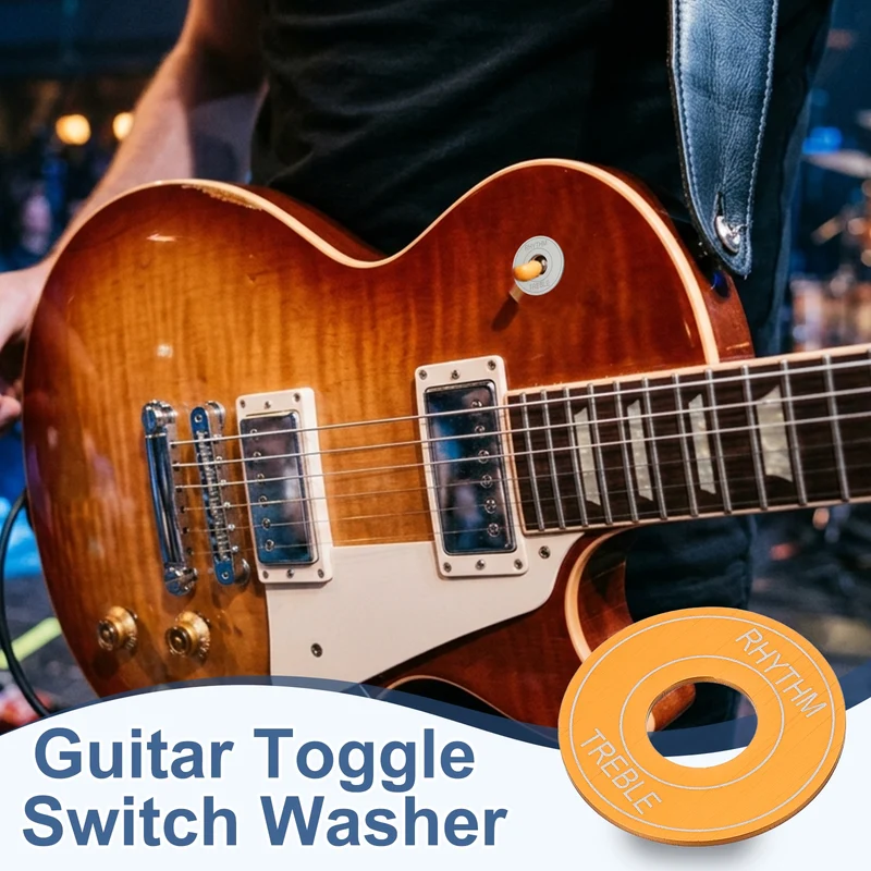 2Pcs Guitar Toggle Switch Washer Plate, 13mm ID Silver Gold