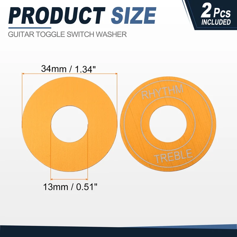 2Pcs Guitar Toggle Switch Washer Plate, 13mm ID Gold