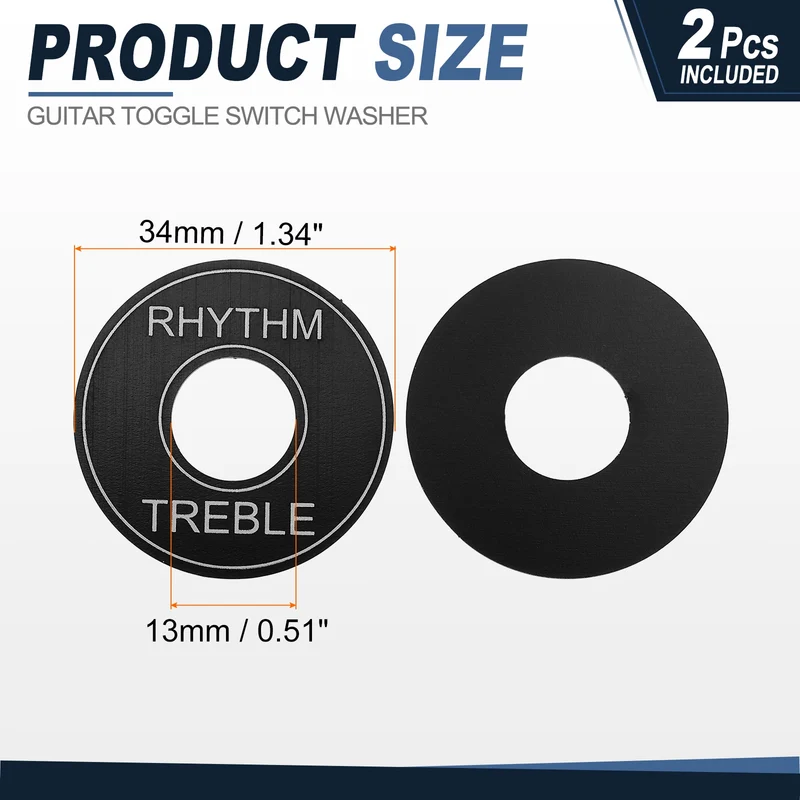 2Pcs Guitar Toggle Switch Washer Plate, 13mm ID Black