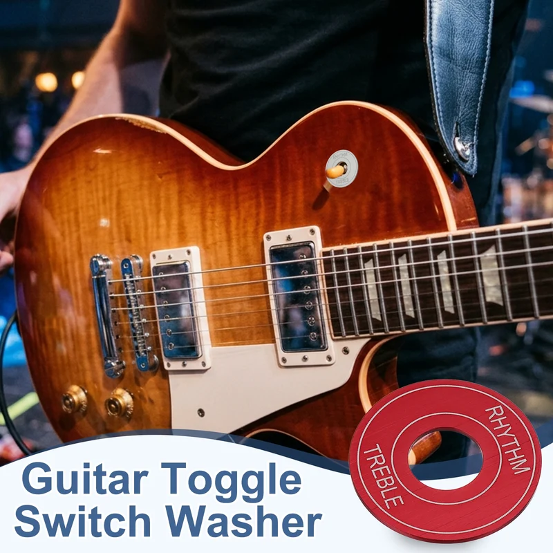 2Pcs Guitar Toggle Switch Washer Plate, 13mm ID Red