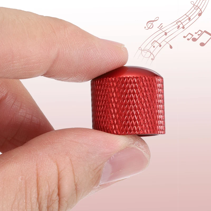 4Pcs Metal Guitar Potentiometer Knobs with Wrench 6mm/0.24" Dark Red