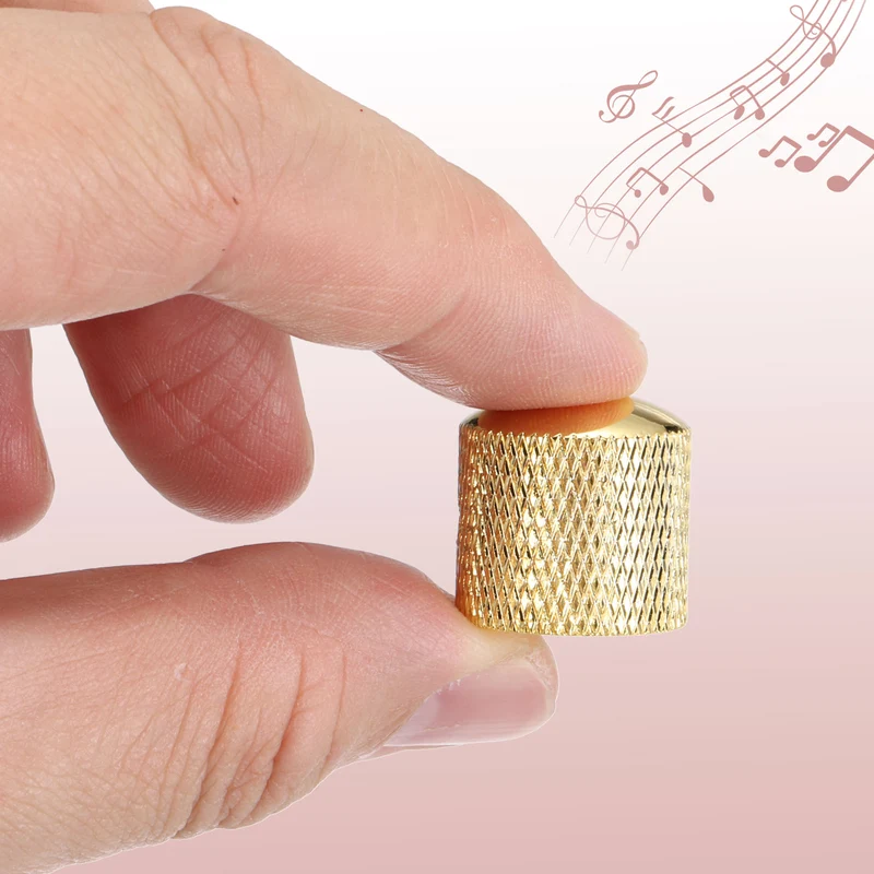 4Pcs Metal Guitar Potentiometer Knobs with Wrench 6mm/0.24" Golden