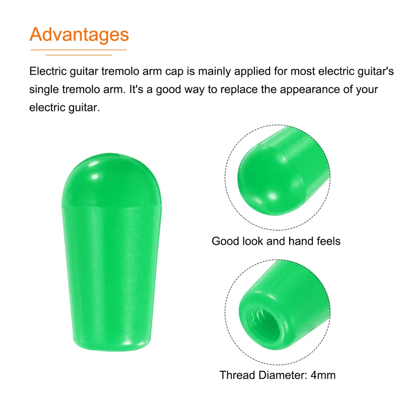 4Pcs Guitar 3 Way Pickup Switch Tip M4 for LP Electric Guitar, Green