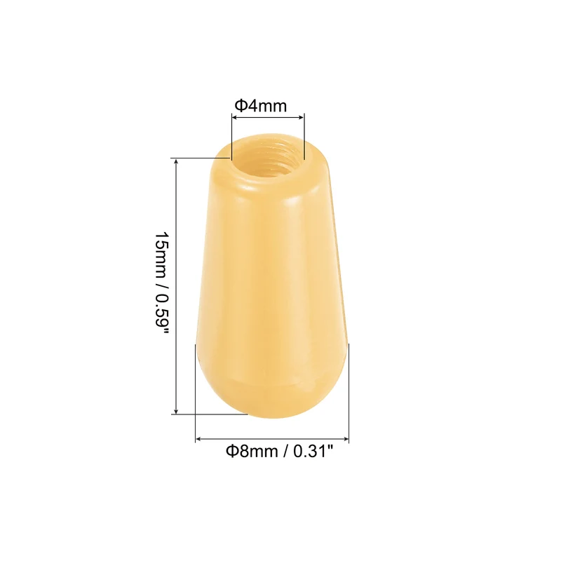 4Pcs Guitar 3 Way Pickup Switch Tip M4 for LP Electric Guitar, Yellow