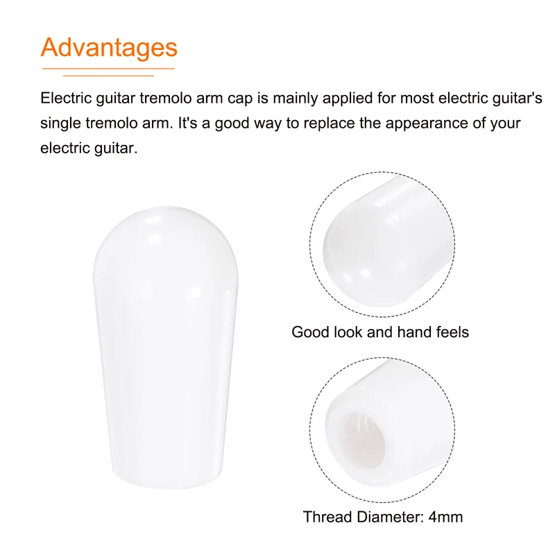 4Pcs Guitar 3 Way Pickup Switch Tip M4 for LP Electric Guitar, White