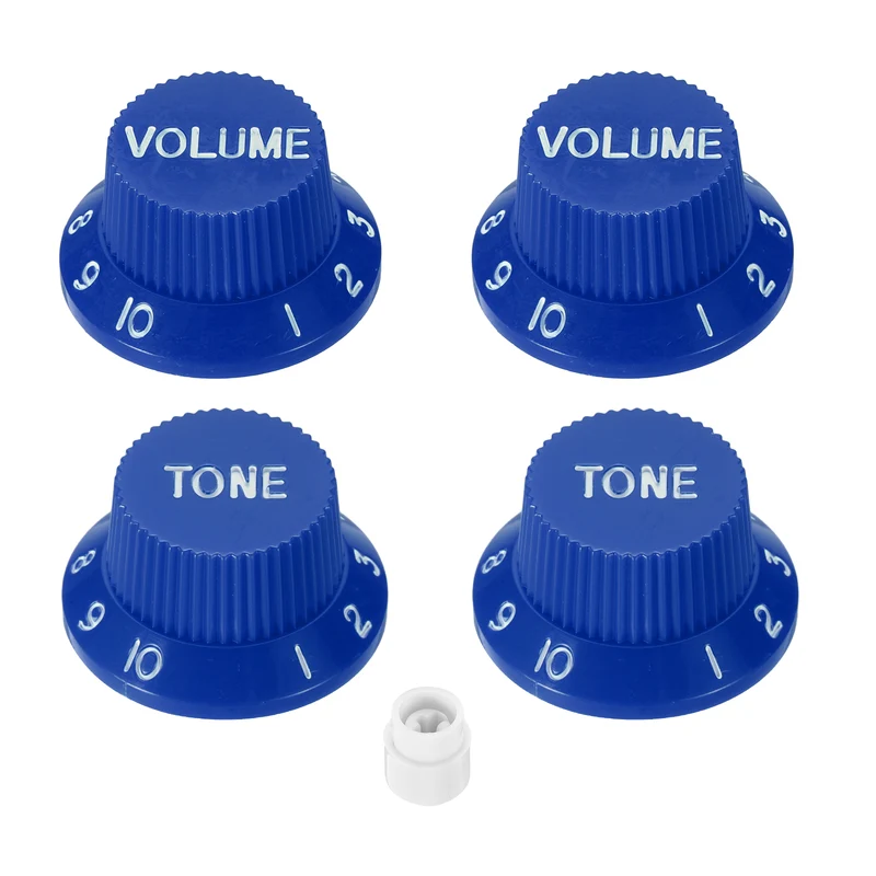Guitar Control Knobs 2Volume 2Tone 1Switch Tip Blue with White Characters