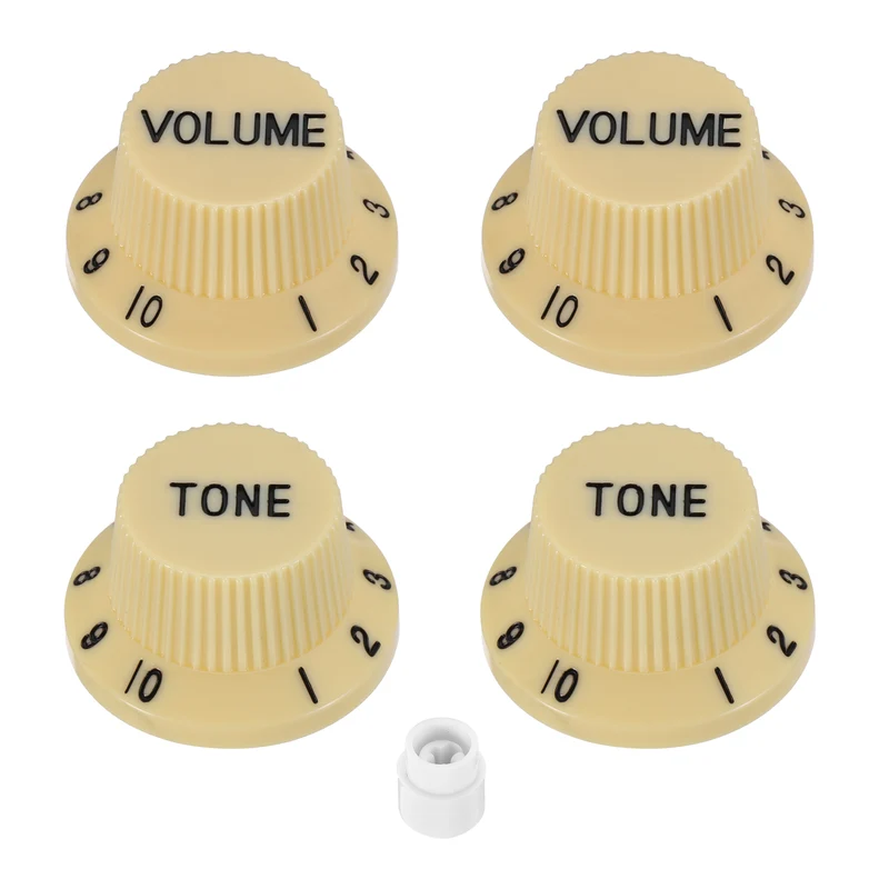 Guitar Control Knobs 2Volume 2Tone 1Switch Tip Yellow with Black Characters