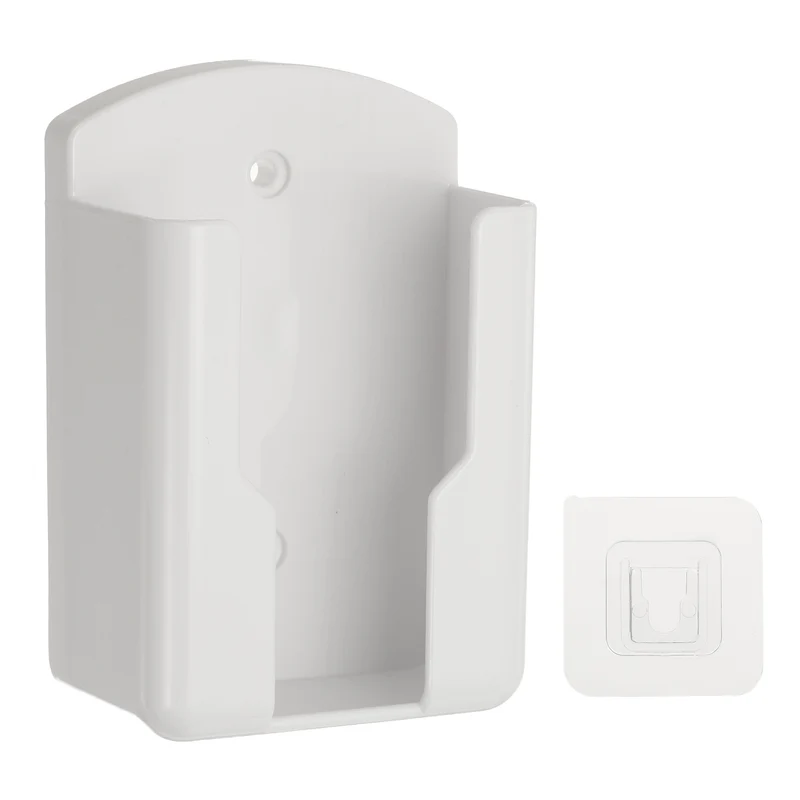 2.7" Remote Control Holder Wall Mount Adhesive Controller Organizer, White