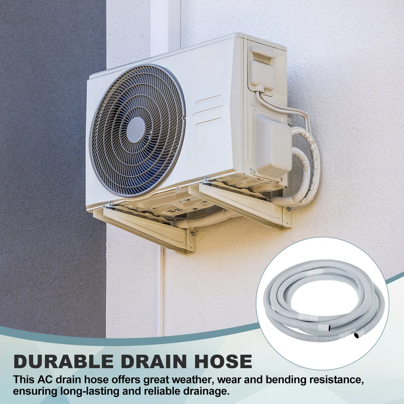 19.7 ft / 6 m Air Conditioner Split Drain Hose Kit Universal Plastic Tube, Gray